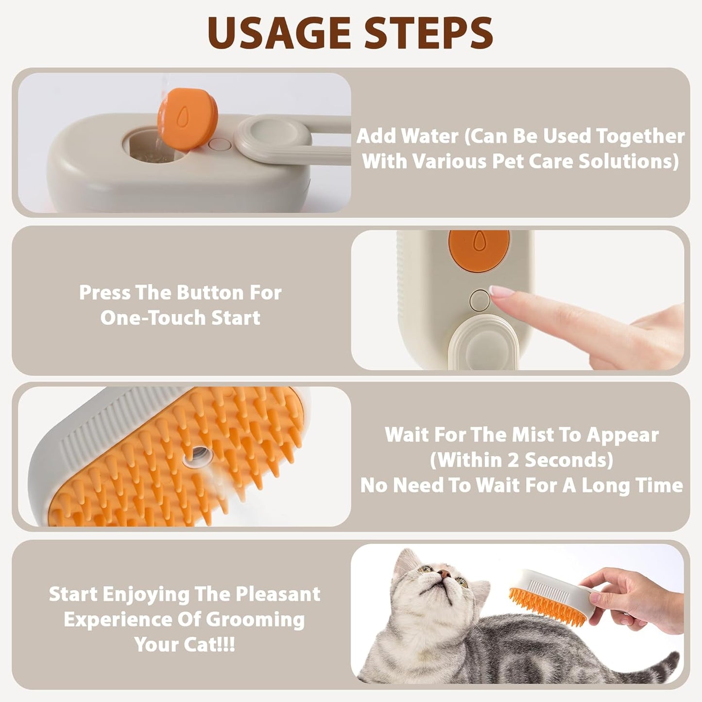 ორთქლის სავარცხელი ძაღლის/კატის