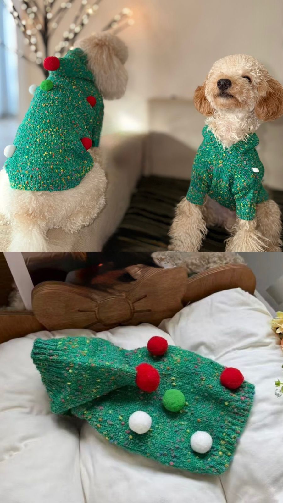 ძაღლის/კატის საახალწლო ჟაკეტი ჰუდი