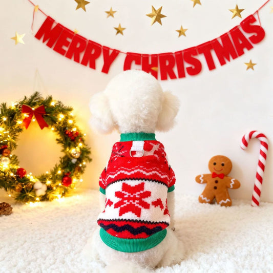 ძაღლის/კატის წითელი საახალწლო ზედა