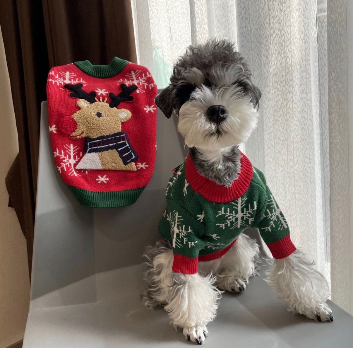 ძაღლის/კატის საახალწლო თბილი სვიტერი