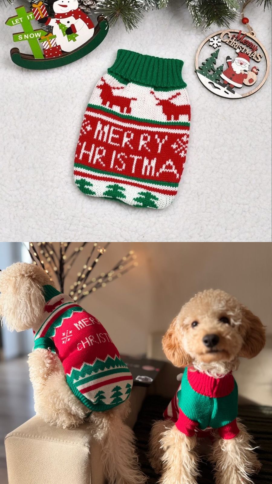 ძაღლის/კატის საახალწლო წითელი როლინგი