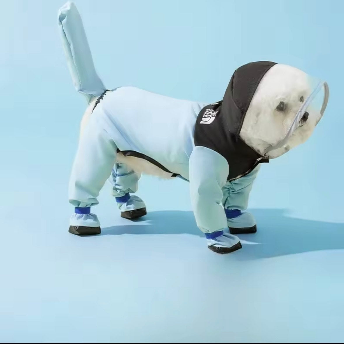 ძაღლის საწვიმარი ოთხივე თათის + კუდის დაცვით The Pet Face