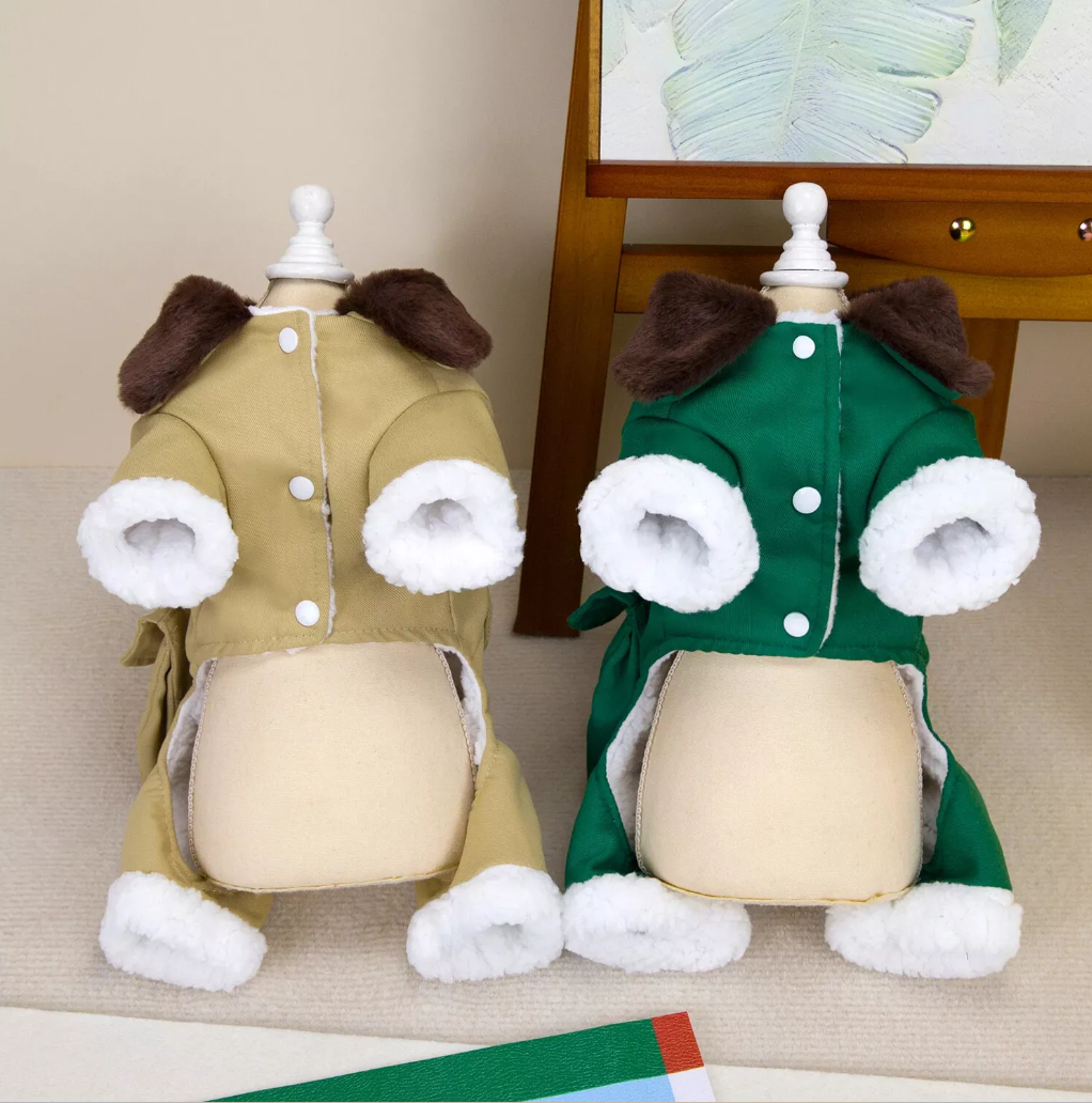 ქურთუკი კომბინიზონი ჩანთით