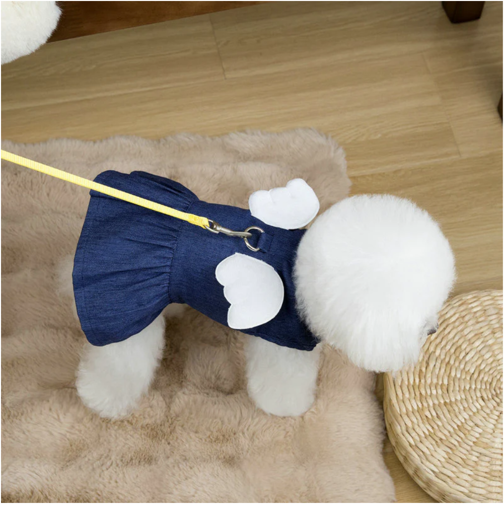 ჯინსის კაბა ფრთებით