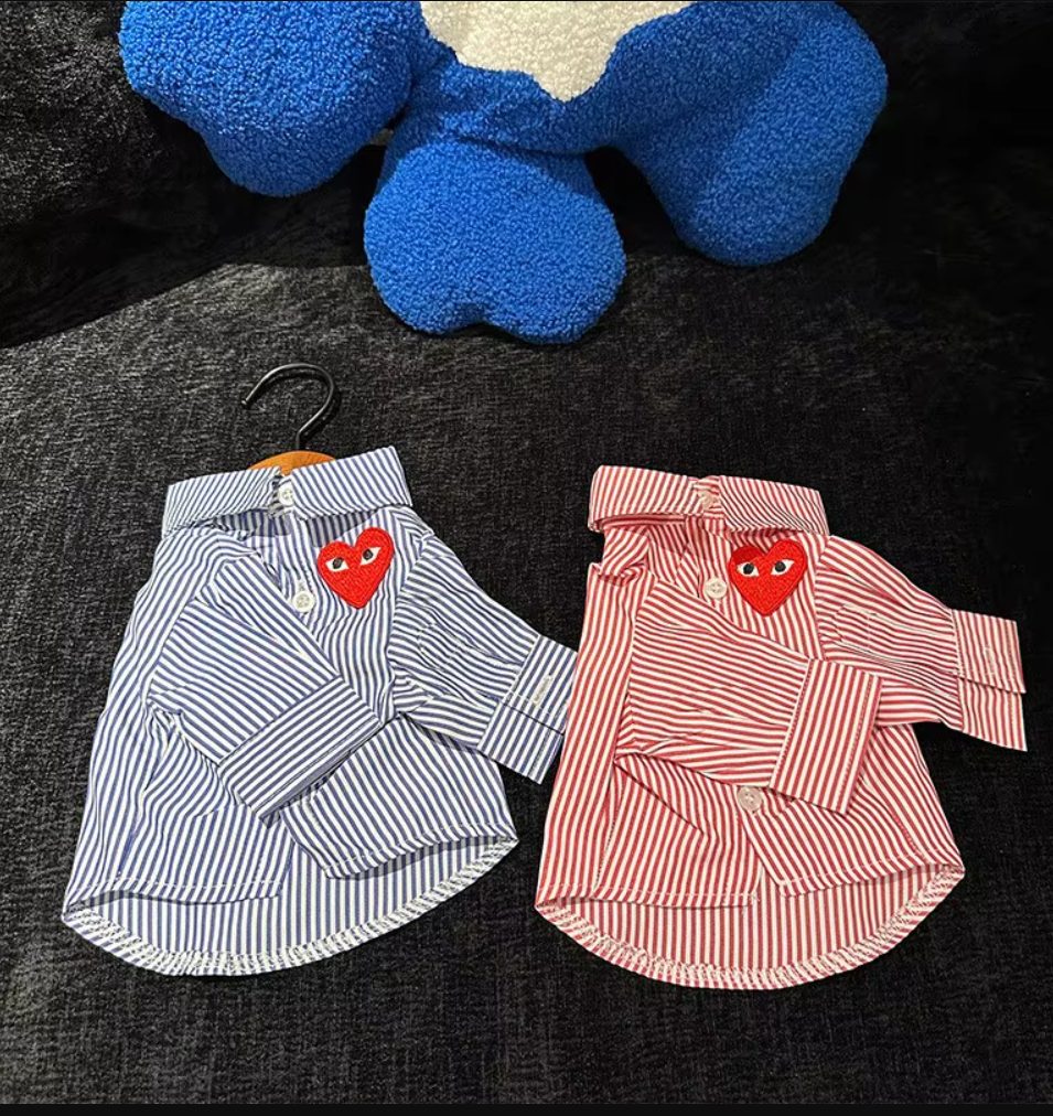 ძაღლის/კატის ზოლიანი პერანგი