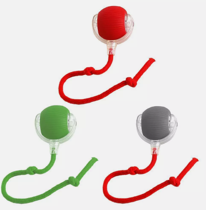 სათამაშო ბურთი თოკით