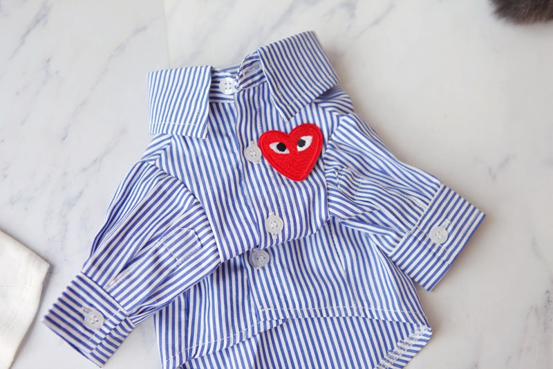 ძაღლის/კატის ზოლიანი პერანგი